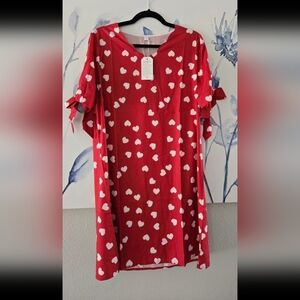 Red Dress with White Heart Pattern